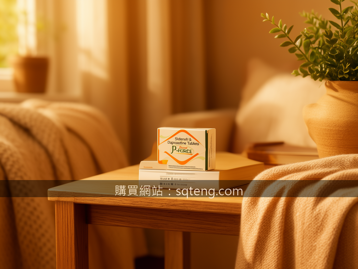 Cozy home lifestyle product photography.
Subject: Place the Sildenafil & Dapoxet