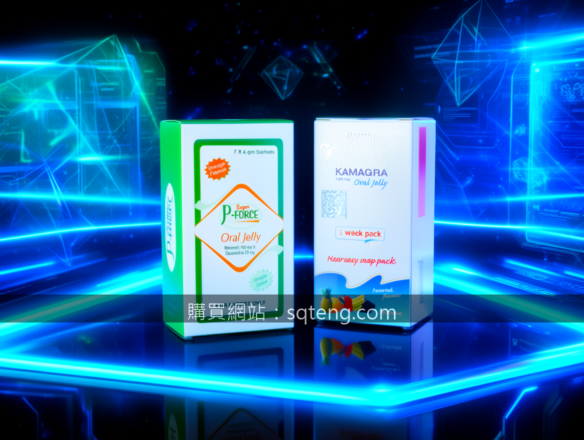 FUTURISTIC TECH with neon LED lights. Place the Super P-Force Oral Jelly and Kam