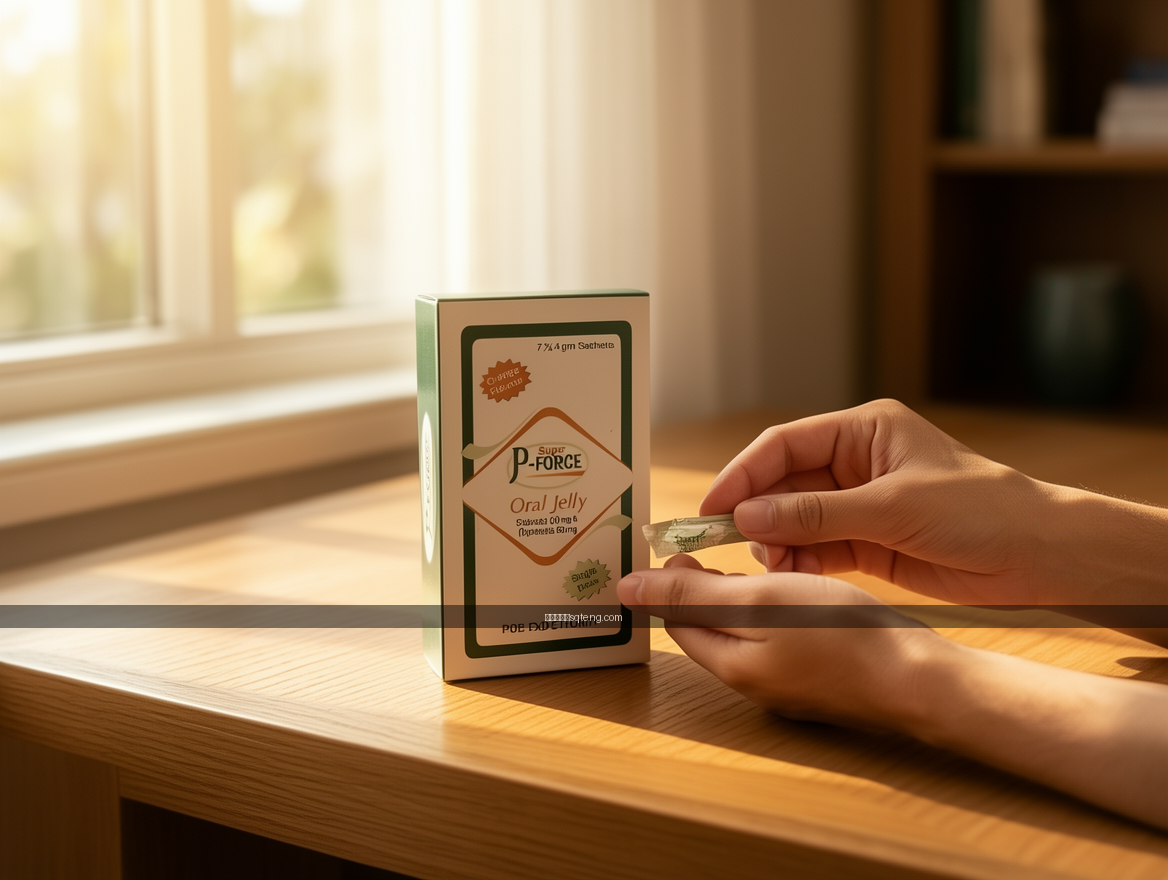 Lifestyle product photography. Place the Super P-FORCE Oral Jelly 100mg & 60mg S