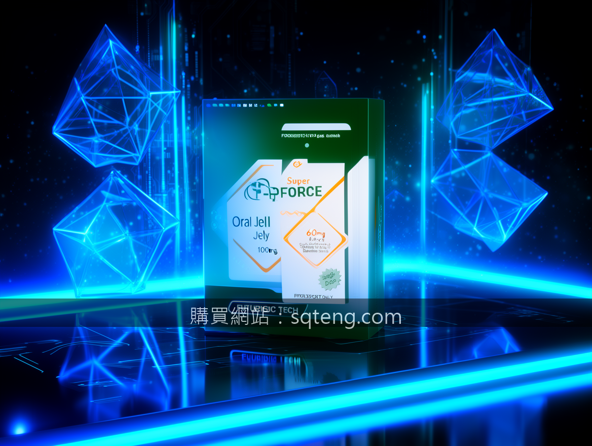 FUTURISTIC TECH with neon LED lights. Place the Super P-FORCE Oral Jelly 100mg &